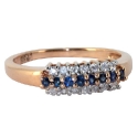 Золотое кольцо с сапфирами и бриллиантами дорожка ювелирная компания МАБЭ